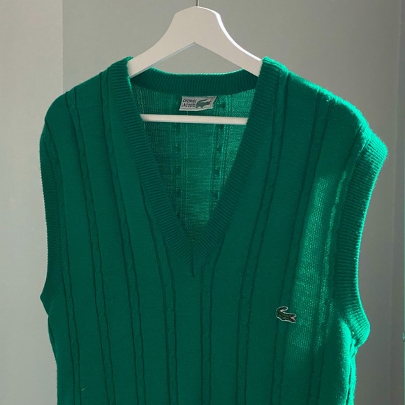 Lacoste- Vintage Green Sweater Vest - Picture 1 of 4